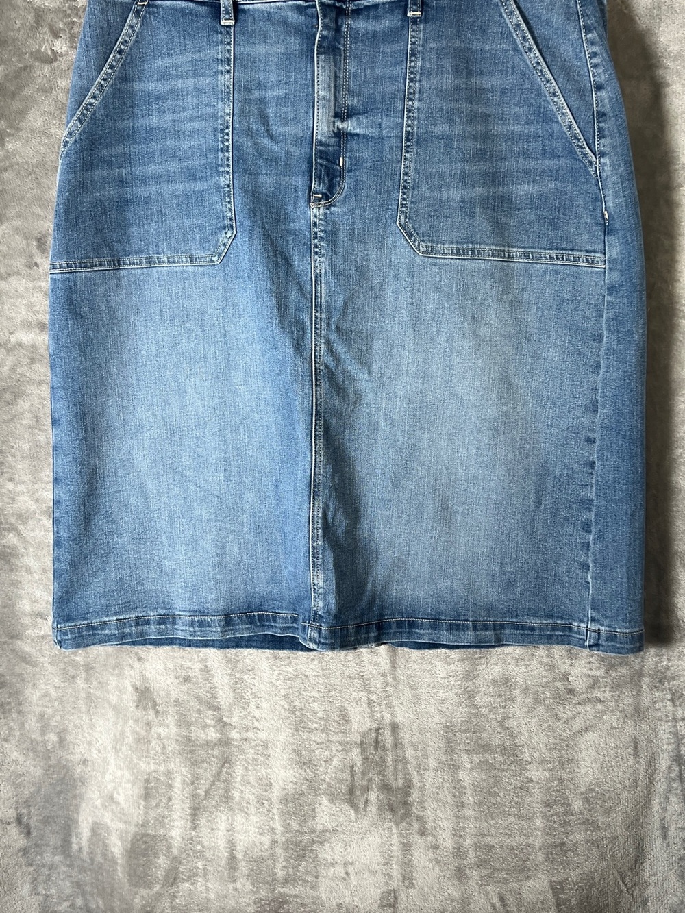 St. John's Bay Light Blue Denim A-Line Skirt - Picture 4 of 11